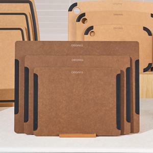 데일리 우드 원목 압축 도마 월넛 컬러 직사각 논슬립 3종 세트