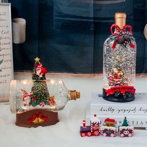 크리스마스 빈티지 와인병 워터볼 오르골 2종 성탄절 카페 파티 장식 소품 오브제