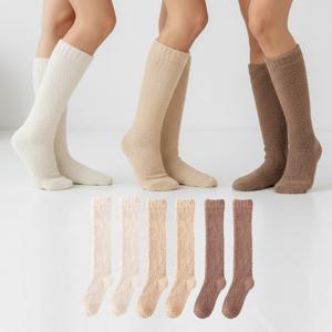 3종세트 데일리 롱 수면양말 니삭스 긴 양말 극세사 종아리 보온 임산부