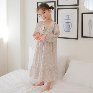 SLD5004 여아 한국산 꽃잎 원피스 파자마 잠옷
