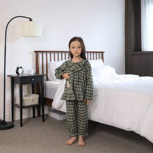 SLS5912 여아 한국산 순면 그린 잠옷 파자마 세트
