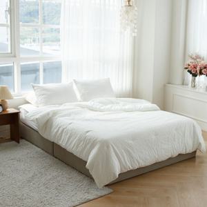 고급스러운 도비원단 레이스 고밀도면 돌체 차렵침구 이불단품 화이트 (싱글/퀸)