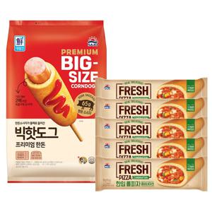 대림선 빅핫도그 520g(130g*4)*1개 + 한입롤피자콤비네이션 80g*5개