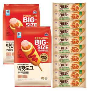 대림선 빅핫도그 520g(130g*4)*2개 + 한입롤피자콤비네이션 80g*10개