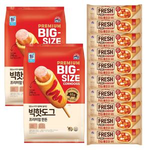 대림선 빅핫도그 520g(130g*4)*2개 + 한입롤피자불닭 80g*10개