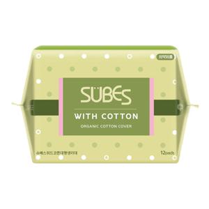위드코튼 유기농 순면커버 생리대 대형 12P x1팩