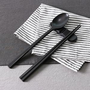 옻칠 나무 올블랙 수저세트