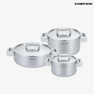 316STS 통5중 16cm 양수냄비+20cm 양수냄비+24cm 전골냄비