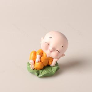 와불상 동자승 인형 스님 대쉬보드 명상 용품 BB0087