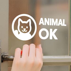 픽토그램 animal ok 애니멀오케이존 애완동문 동반가능 가게 스티커