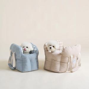 코튼 체크 구름 이동가방 2size 2colors