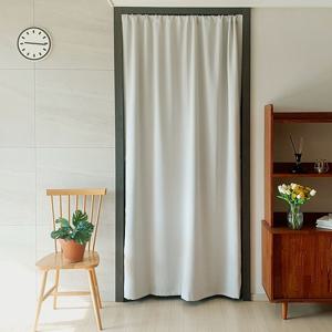 방한 방풍 두툼한 크림 스트라이프 국내산 암막원단 바람막이 현관 중문 가리개커튼