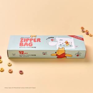 디즈니 푸 슬라이딩 지퍼백 특대 12매