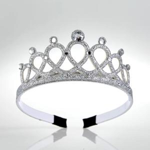 큐빅 티아라 헤어밴드 실버