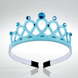 큐빅 티아라 헤어밴드 블루