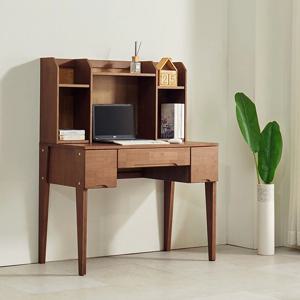 고무나무원목 월넛 1200 편수 책상 + 책꽂이