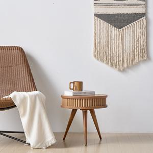 리듬우드 원목 템바보드 침실 거실 사이드 원형테이블 400