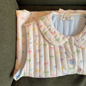 더비 리본 순면 홈웨어 누빔 조끼 1color