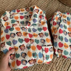 레인보우 하트 사계절 긴팔 순면 파자마 세트 1color