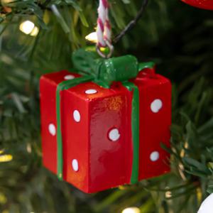 크리스마스 선물상자 트리 장식 레드 마블 3x2.5cm 꾸미기 소품 오너먼트