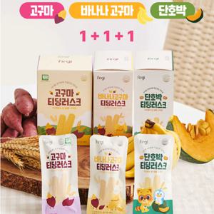 1+1+1 오래먹는 아기 외출 간식 티딩러스크 개별포장 1박스 6개입 (3가지맛)