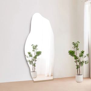 왜곡없는 노프레임 비정형 조약돌 전신거울 (받침대 무료제공)