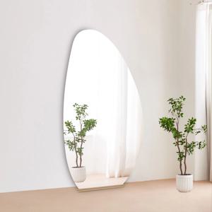 왜곡없는 노프레임 망고형 전신거울 (받침대 무료제공)