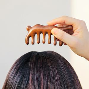 트리플 우드 두피 괄사 마사지기 얼굴 지압 마사지