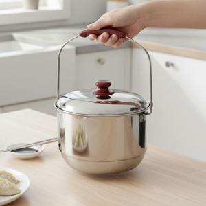 스테인리스 인덕션 겸용 들통 곰솥 찜통 깊은 솥냄비 곰탕 육수 7L 24CM