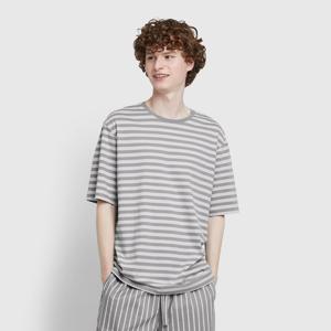남 스마트 코튼 루즈핏 반팔 라운지 티셔츠_스트라이프  (3colors)