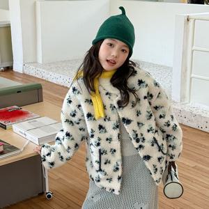 플로럴 뽀글이 퍼 자켓 R15480