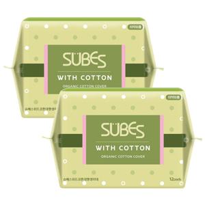 위드코튼 유기농 순면커버 생리대 대형 12P x2팩