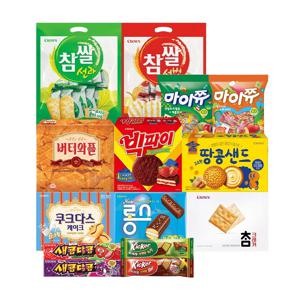 개별포장 과자 탕비실세트(26p) / 사무실 간식 학원 새콤달콤 키커바 마이쮸 참쌀