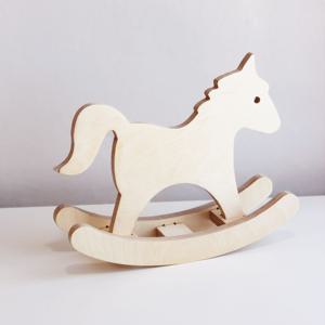 우드 목마 내츄럴컬러 (인테리어소품 돌상촬영소품 흔들목마 락킹트로이 띠선물 띠인형)