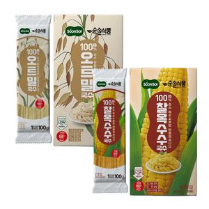100% 오트밀국수 1kg + 찰옥수수국수 1kg  (100g x 10봉 x 2박스)