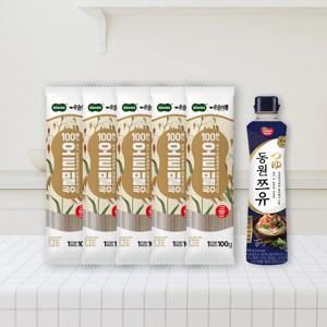 순솔X동원 100% 오트밀국수 100g 5봉 X 동원 쯔유 500g 소바 세트
