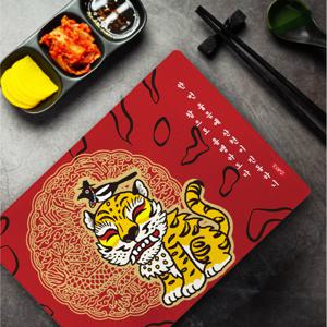 한류 K컬처 디자인 컬랙션 한국 민속 민화 항균 플레이팅 강화 유리 도마(소)