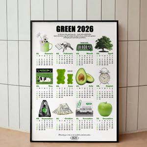 2026 컬러무드 인테리어 감성 캘린더 포스터 홈카페 만드는 소품 - 04.그린 무드
