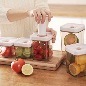 진공 밀폐용기 보관용기 풀세트(450ml/750ml/1300ml+펌프) 4종 1세트