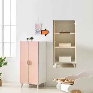 맑은3컬러 양문형 탈부착 변신행거 3단 선반 수납장 600