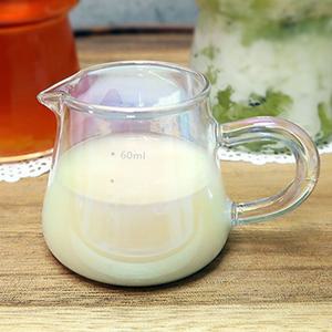 내열유리 밀크저그 샷잔 1+1 (40ml / 60ml) 오로라저그 눈금표시 크리머 시럽잔
