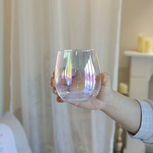 브리티시 레인보우 오로라 홀로그램 하이볼 글라스 물잔 유리컵