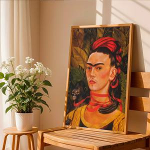 프리다 칼로 캔버스 포스터 25종/06.원숭이와 함께 있는 자화상 1940