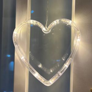 크리스마스 투명 창문 조명 장식 오너먼트 무드등 6종-하트