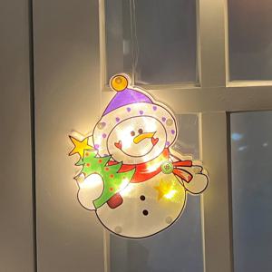 크리스마스 컬러 창문 조명 장식 전구 오너먼트 무드등 10종-눈사람1