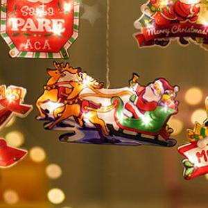 크리스마스 컬러 창문 조명 장식 전구 오너먼트 무드등 10종-루돌프산타