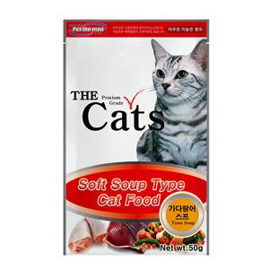 더캣츠 고양이스프 고양이죽 파우치 가다랑어 스프 간식 50g