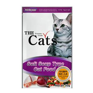 더캣츠 고양이스프 고양이죽 파우치 가다랑어치킨 스프 간식 50g