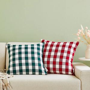 에코블렌드 코튼 체크 쿠션커버 2P세트 크리스마스