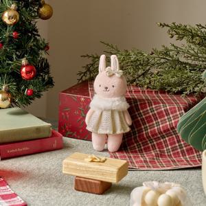 보들보들 옷입히는 애착키링 크리스마스 깡총이 골드원피스